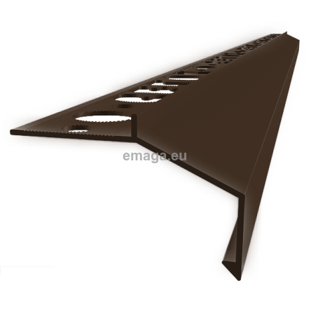 Profil aluminiowy balkonowy prosty B100 20mm 2,5m brąz RAL8028