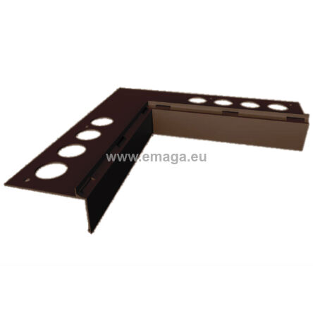 Narożnik wewnętrzny 90° PRIAMY FLEXI STONE z drenażem brąz RAL8028