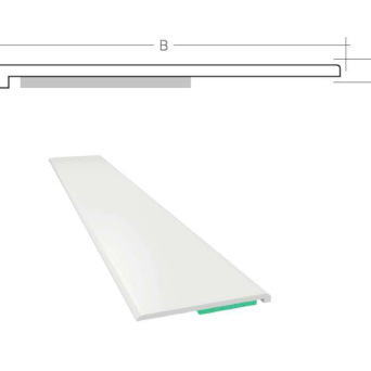 Listwa maskująca płaska samoprzylepna PCV B=55 mm gr. C=1 mm biała bez uszczelki L=50 mb