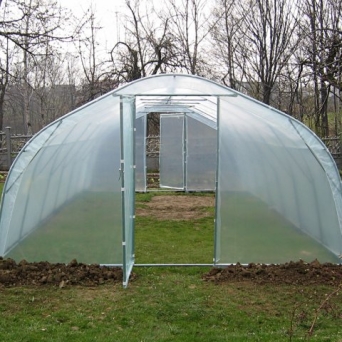 Tunel foliowy ogrodniczy metalowy (ocynk) z folią 4-sezonową kolor: zielony wymiary: 12x4x2,15m - WYSYŁKA GRATIS*