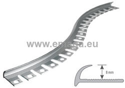 Profil aluminiowy do glazury owalny łukowy H=8mm, L=2,5mb 