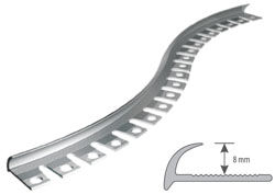 Profil aluminiowy do glazury owalny łukowy H=8mm, L=2,5mb 
