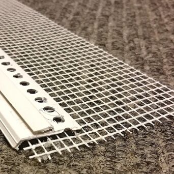 Listwa PCV okapnikowa z siatką do profili startowych cokołowych - kapinos 2 mb pakiet 25szt.