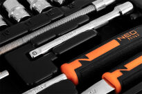 Klucze nasadowe, 1/4”, CrV, zestaw 46 szt. - 13