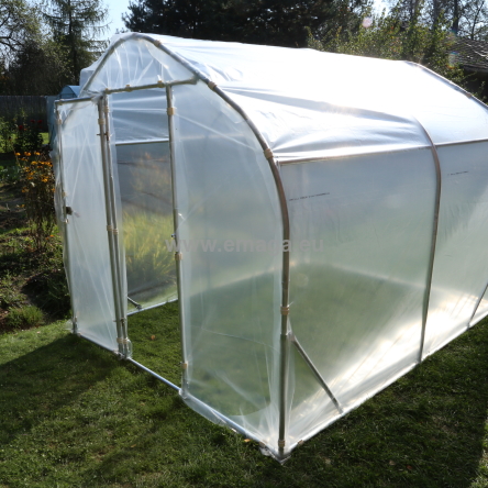 Tunel foliowy hobby jednowegetacyjny folia UV2+1 drzwi wymiary: 4x2,4x15 m
