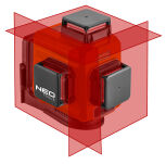 Laser 3D, czerwony, walizka, tarcza celownicza, magnetyczny uchwyt, ładowarka - 6