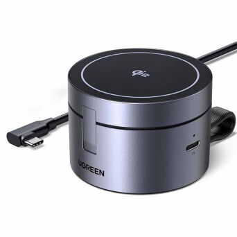 Ładowarka indukcyjna UGREEN W712 25W 3w1 USB-C (czarna)