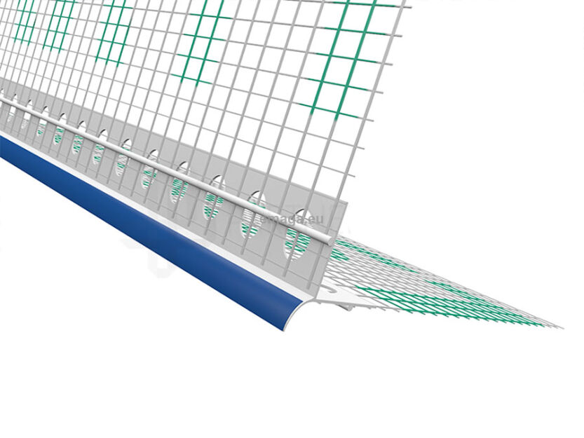 Profil PCV okapowy z foliową osłoną kapinos okapnik z siatką 7x7cm 3m 25szt.