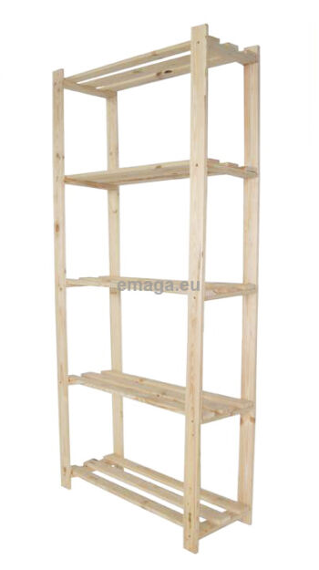 Drewniany regał 5-półkowy