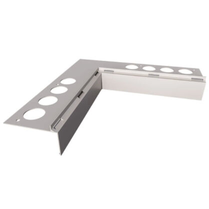 Narożnik wewnętrzny 90° PRIAMY FLEXI STONE z drenażem czyste aluminium