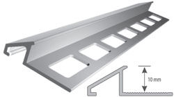 Profil aluminiowy do glazury AL "SK" skos H=10mm, L=3m anodowany srebro
