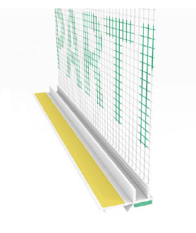 Profil przyokienny dylatacyjny biały z uszczelką i siatką (146g/m2) B=6mm L=3m 50szt