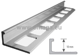 Profil aluminiowy do glazury H=10mm, L=3m poler