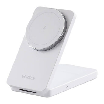 Ładowarka indukcyjna UGREEN W528 20W 2w1 (biała)