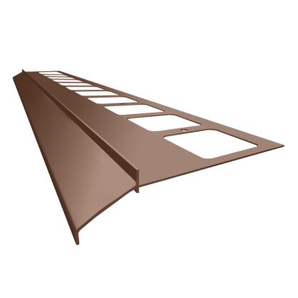 K100 Profil aluminiowy balkonowy 2.0m brązowy RAL 8019 - listwa balkonowa okapnikowa brązowa