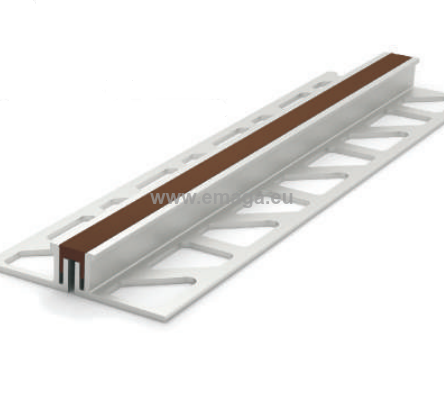Listwa aluminiowa dylatacyjna do płytek 15mm 2,5m szara