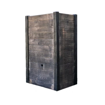 Zbiornik na deszczówkę przyścienny z donicą RAIN BOX 80L kolor: ciemne drewno