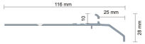 K20 Profil balkonowy okapowy łukowy 1mb - 2