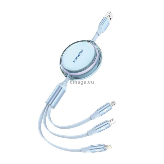 Kabel FONENG X113 3w1 1.1m (niebieski)