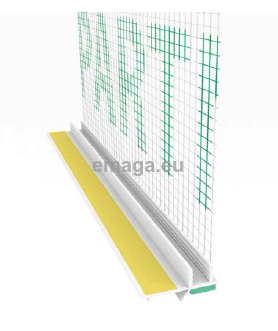 Profil przyokienny dylatacyjny biały z uszczelką i siatką (146g/m2) B=3mm L=2,5m 50szt