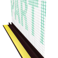 Profil przyokienny dylatacyjny w kolorze brąz z uszczelką i siatką (146g/m2) B=3mm L=3m 50szt